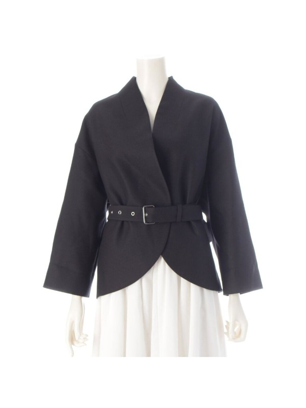 Dior Virgin Wool Silk Jacket with Belt Black 34
